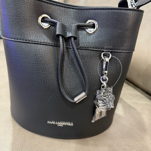 Karl Lagerfeld Paris Adele Medium Bucket Bag NWT - Picture 7 of 10